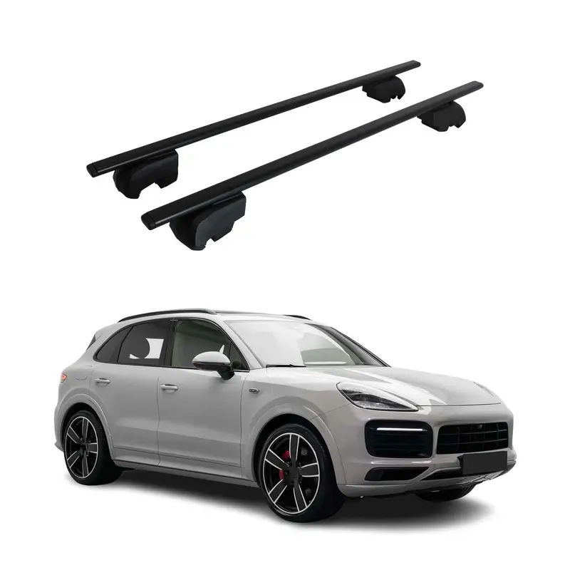 Barres de toit Transversales pour Porsche Cayenne 2018-2023 Acier Noir ABE