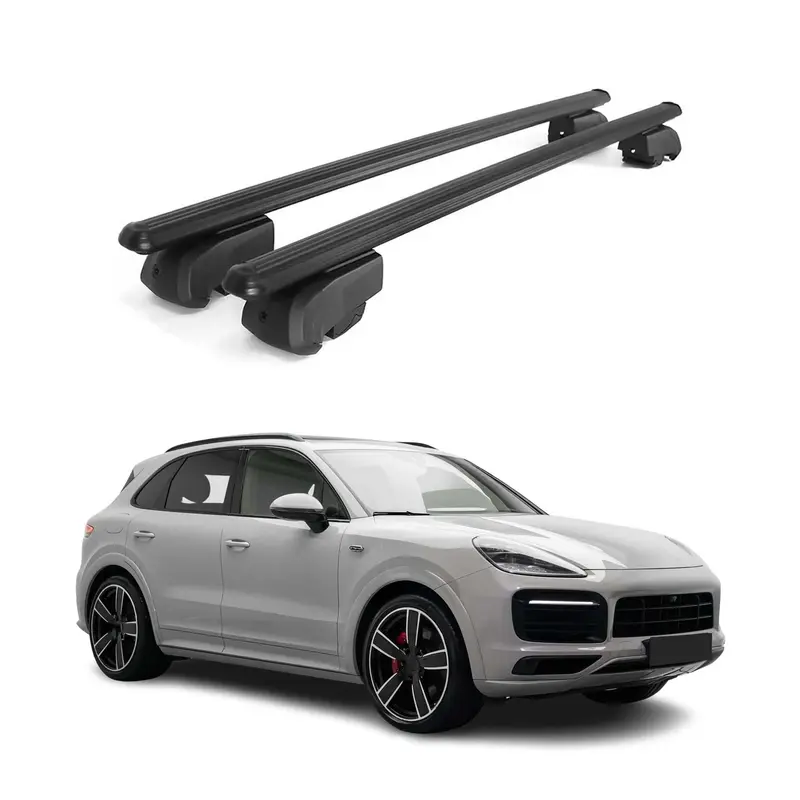 Barres de toit Transversales pour Porsche Cayenne 2018-2023 Aluminium Noir