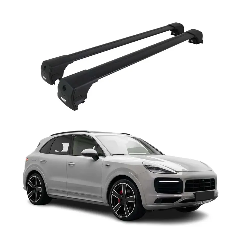 Barres De Toit Transversales pour Porsche Cayenne III 2019-2026 Alu Noir ABE