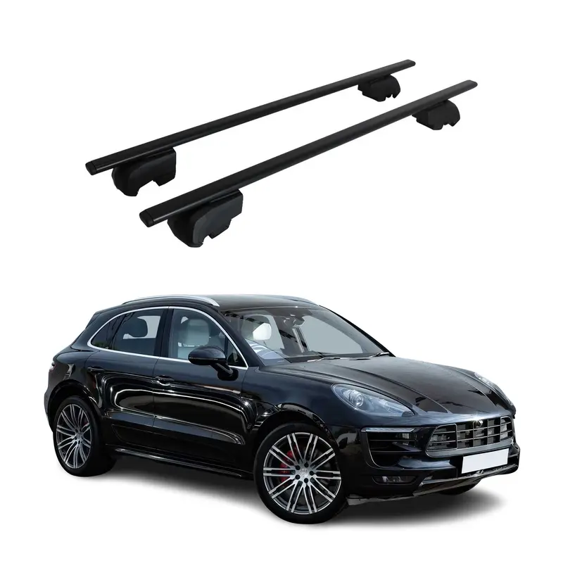 Barres de toit Transversales pour Porsche Macan 2014-2023 Acier Noir ABE