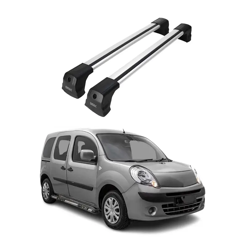 Barres de Toit Transversales pour Renault Kangoo 2 2008-2023 Alu Gris 2x