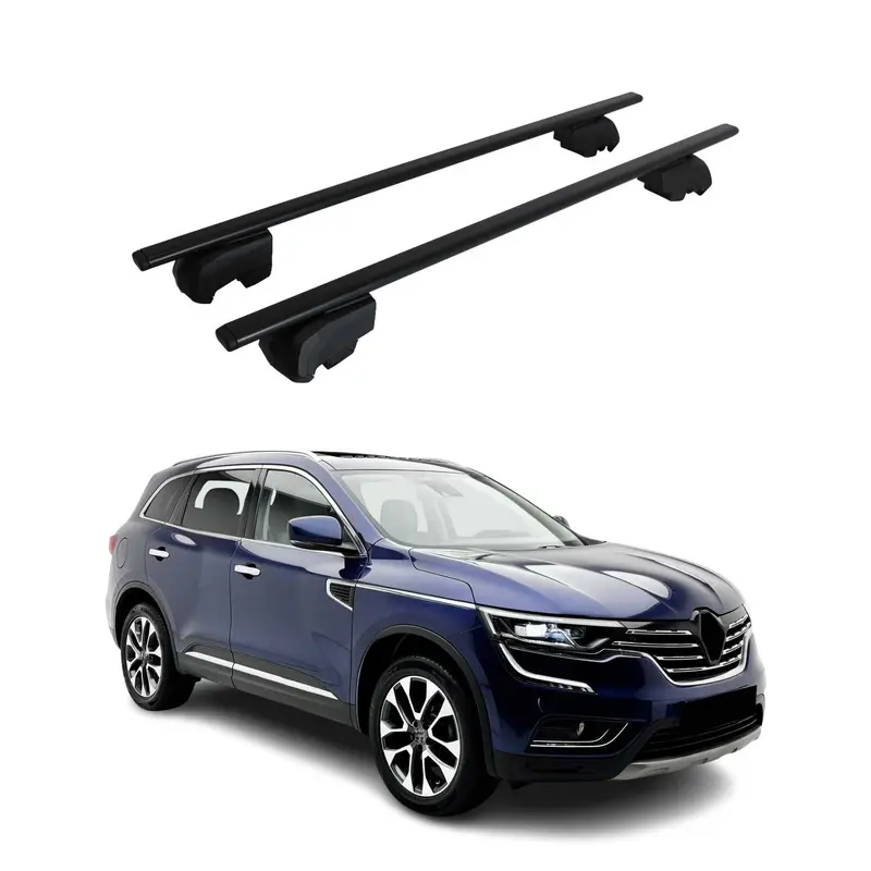 Barres de toit Transversales pour Renault Koleos 2017-2023 Acier Noir ABE