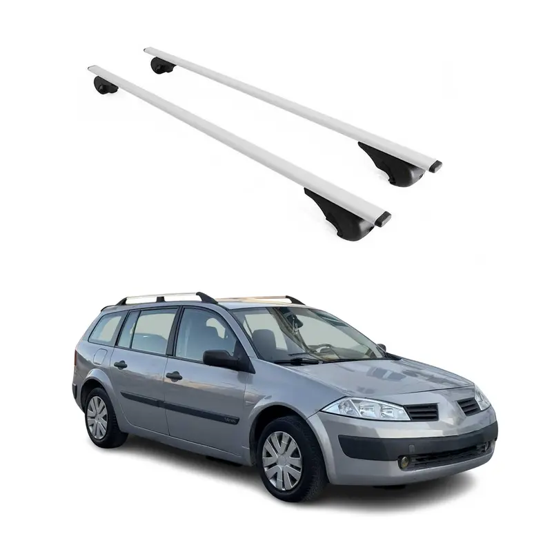 Barres de toit Transversales pour Renault Megane 2003-2009 Acier Argent