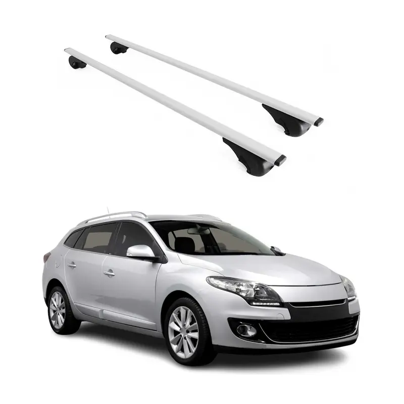 Barres de toit Transversales pour Renault Megane 2009-2016 Acier Argent
