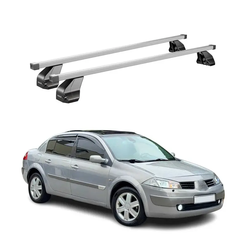 Barres de toit transversales pour Renault Megane II 2002-2010 Acier Gris