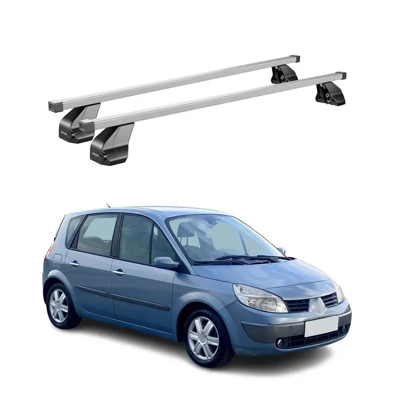 Barres de toit transversales pour Renault Scenic II 2003-2008 Acier Gris