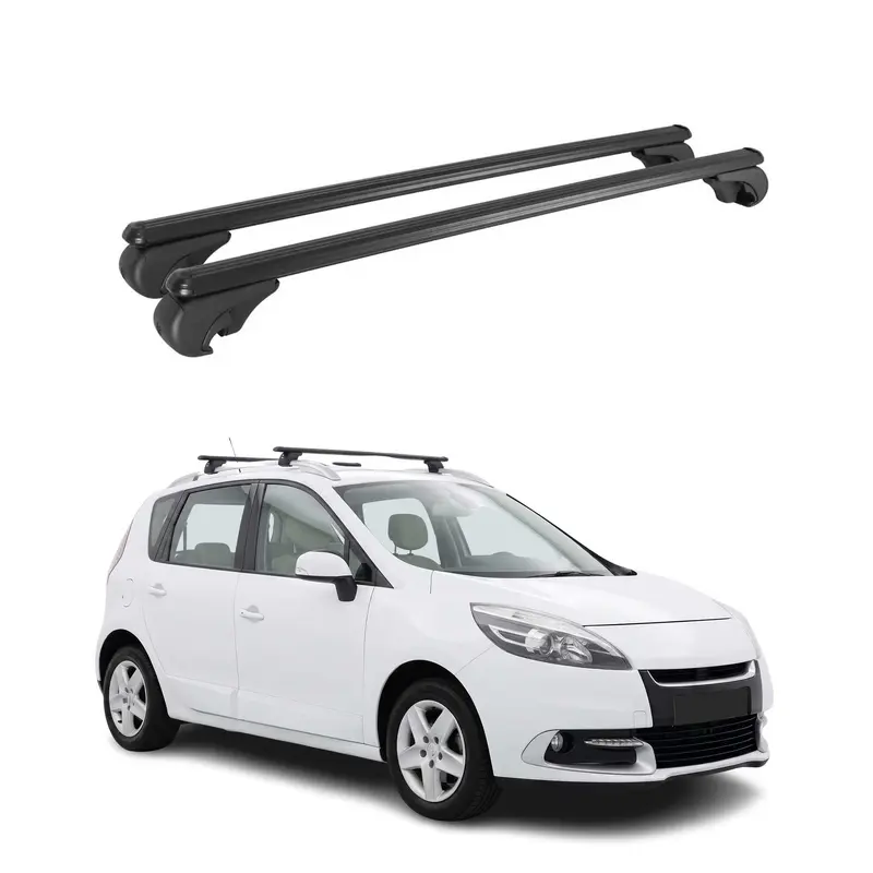 Barres de toit Transversales pour Renault Scenic III 2009-2016 TÜV Alu Noir 2x