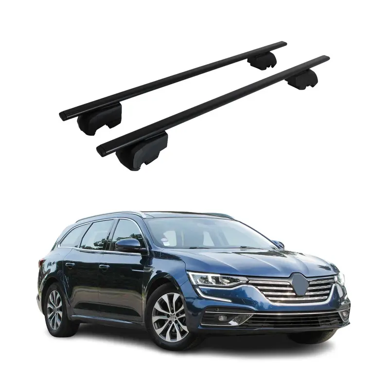Barres de toit Transversales pour Renault Talisman 2016-2023 Acier Noir ABE