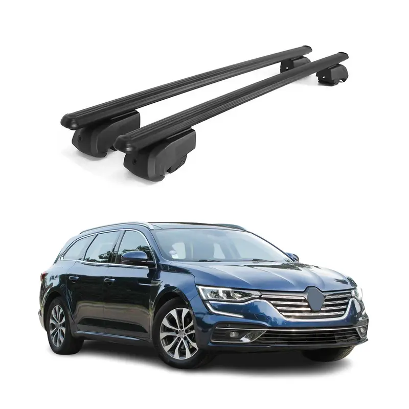 Barres de toit Transversales pour Renault Talisman 2016-2023 Alu Noir ABE