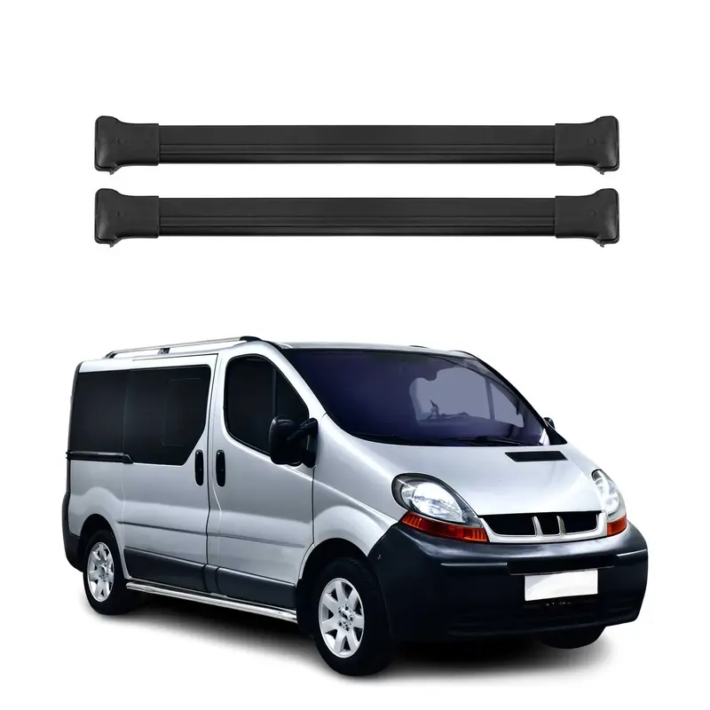 Barres de Toit Transversales pour Renault Trafic 2001-2014 2pcs Alu Noir