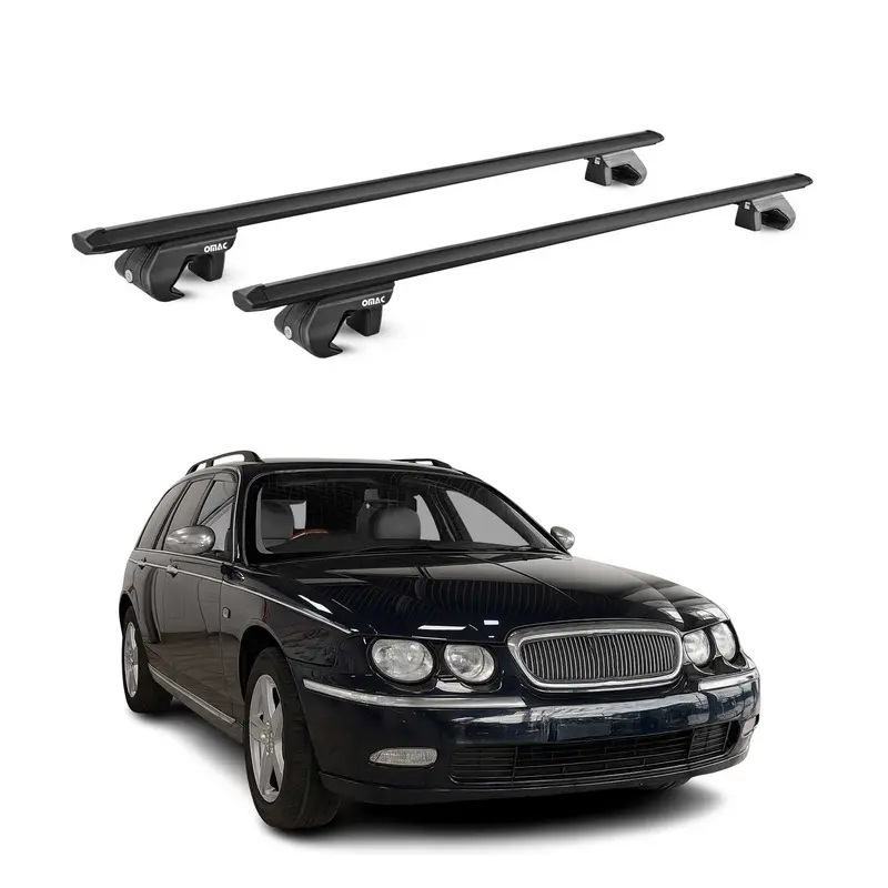 Barres de toit transversales pour Rover 75 Break 1998-2005 Aluminium Noir ABE