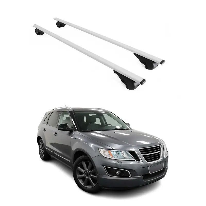 Barres de toit Transversales pour Saab 9-4X 2011-2012 Acier Argent