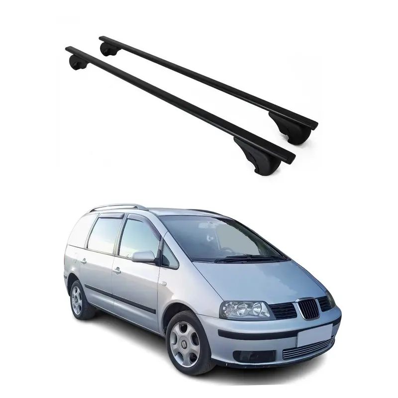 Barres de toit Transversales pour Seat Alhambra 1996-2010 Acier Noir