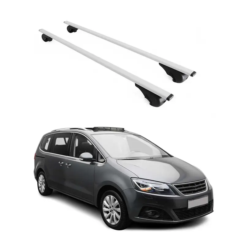 Barres de toit Transversales pour Seat Alhambra 2010-2021 Acier Argent