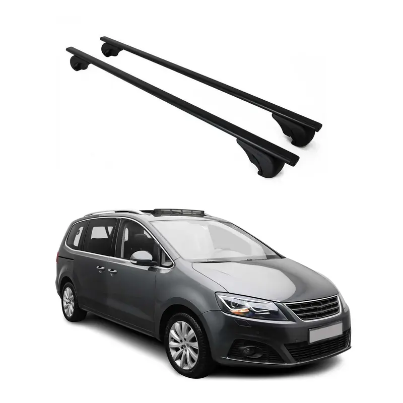 Barres de toit Transversales pour Seat Alhambra 2010-2021 Acier Noir
