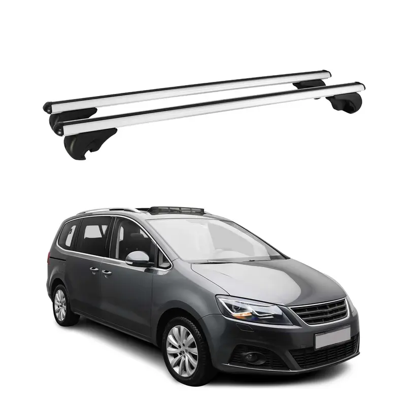 Barres de toit Transversales pour Seat Alhambra 2010-2021 Aluminium Argent