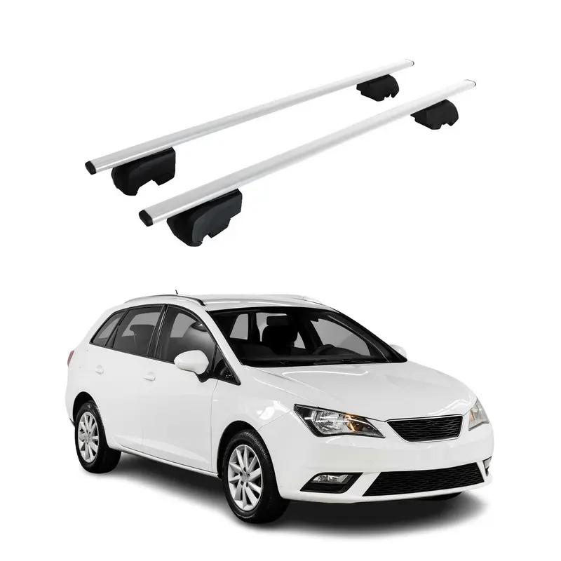 Barres de toit Transversales pour Seat Ibiza 4 2009-2016 ABE Gris 2x