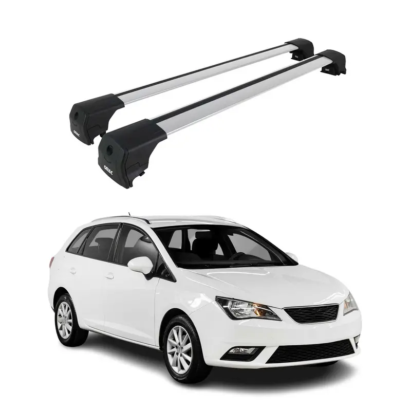 Barres De Toit Transversales pour Seat Ibiza Break 2009-2017 Alu Gris ABE