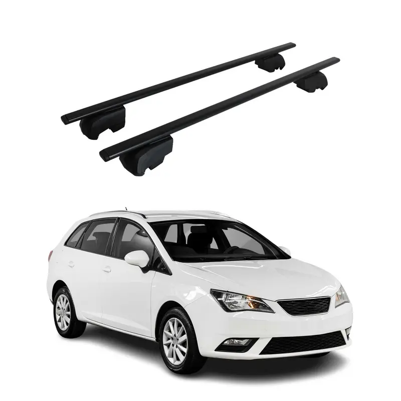 Barres de toit Transversales pour Seat Ibiza ST 2009-2016 Acier Noir ABE