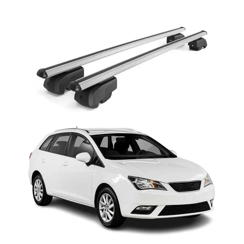 Barres de toit Transversales pour Seat Ibiza ST 2009-2016 Aluminium Gris ABE