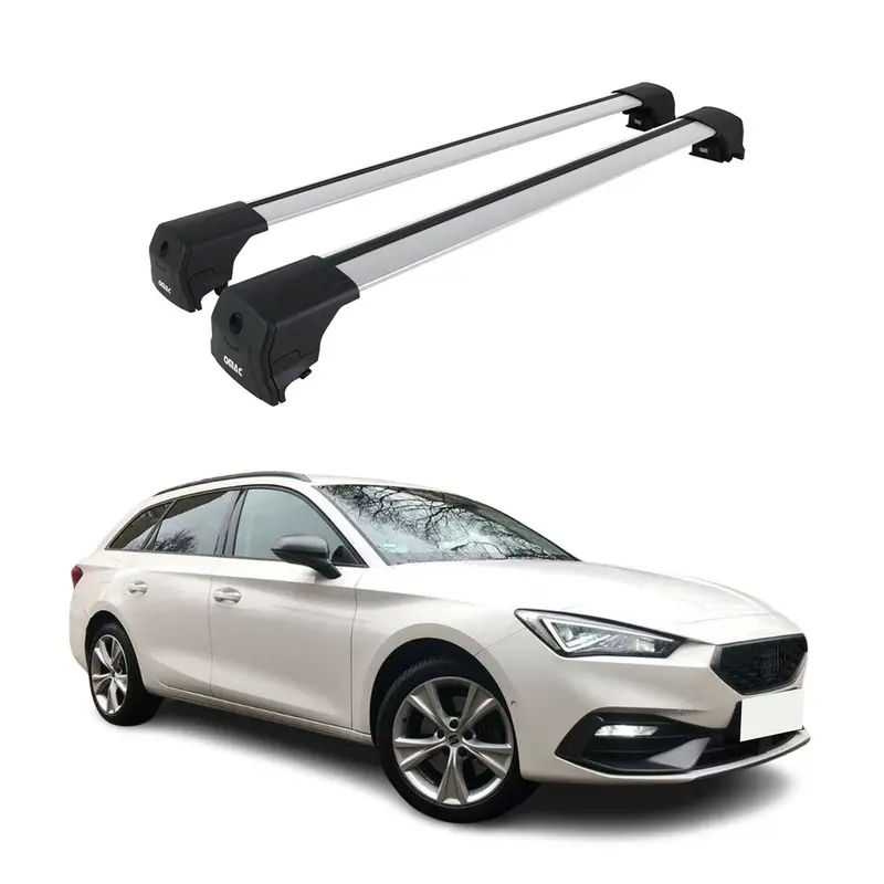 Barres De Toit Transversales pour Seat Leon IV Kombi 2020-2026 Aluminium Gris 2x