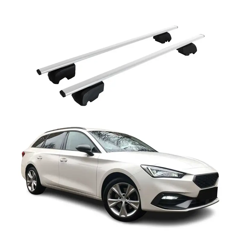 Barres de toit Transversales pour Seat Leon ST 2020-2023 Acier Argent ABE