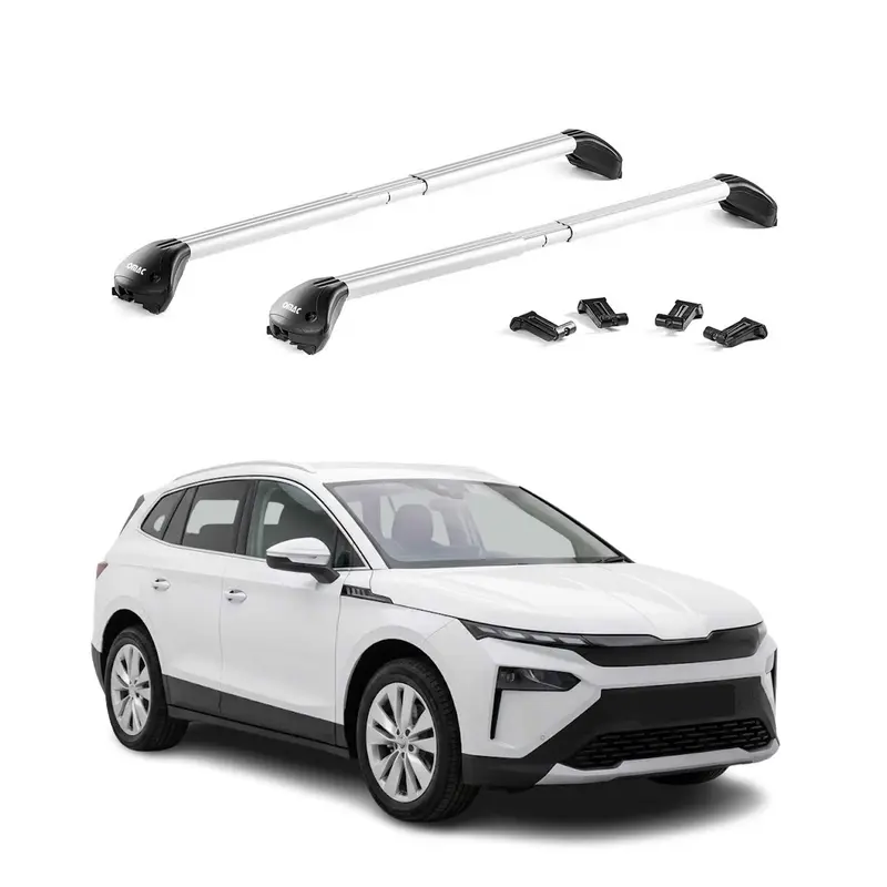 Barres de toit transversales pour Skoda Elroq 2024-2026 Aluminium Gris ABE
