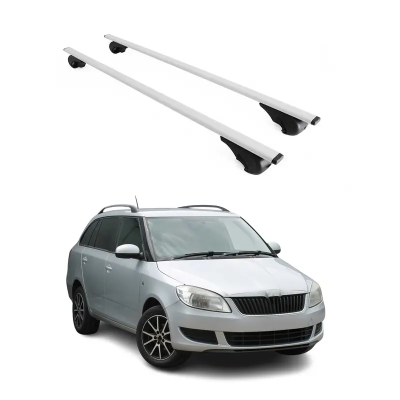 Barres de toit Transversales pour Skoda Fabia Break 2007-2014 Acier Argent