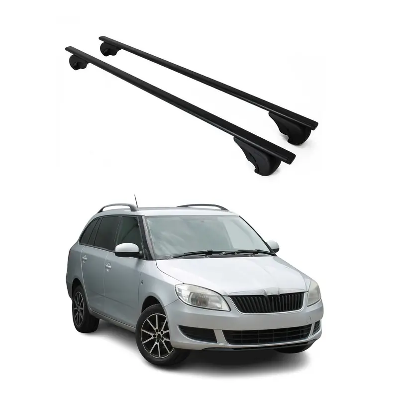 Barres de toit Transversales pour Skoda Fabia Break 2007-2014 Acier Noir