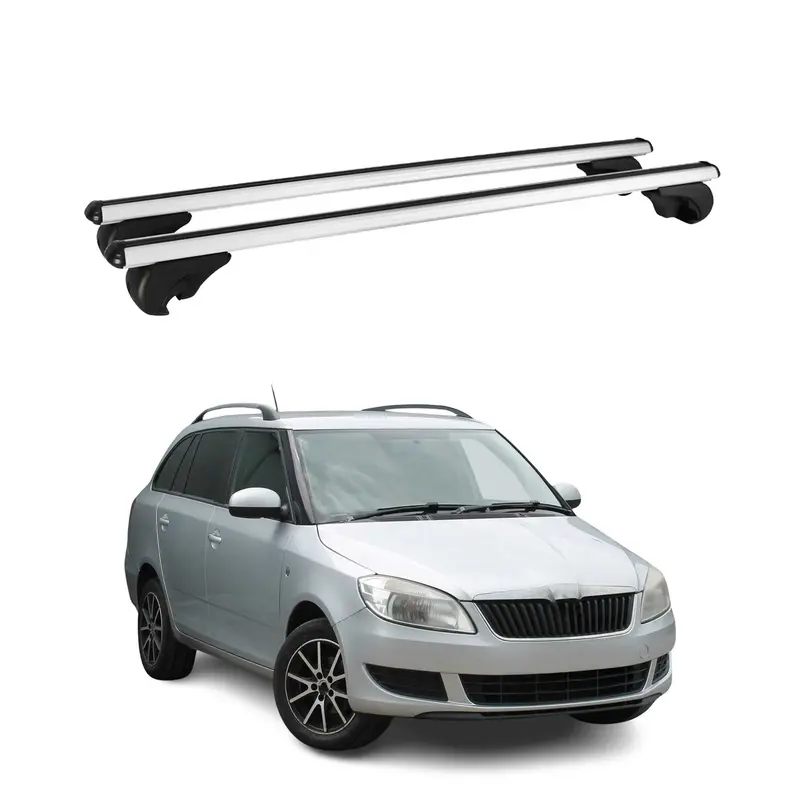 Barres de toit Transversales pour Skoda Fabia Break 2007-2014 Aluminium Argent