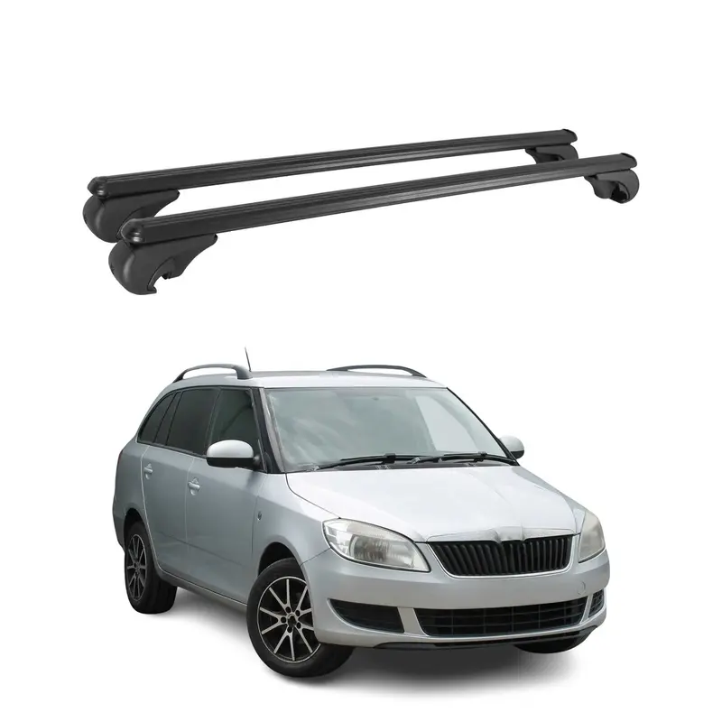 Barres de toit Transversales pour Skoda Fabia Break 2007-2014 Aluminium Noir