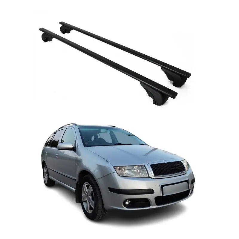 Barres de toit Transversales pour Skoda Fabia I Break 2001-2008 Acier Noir
