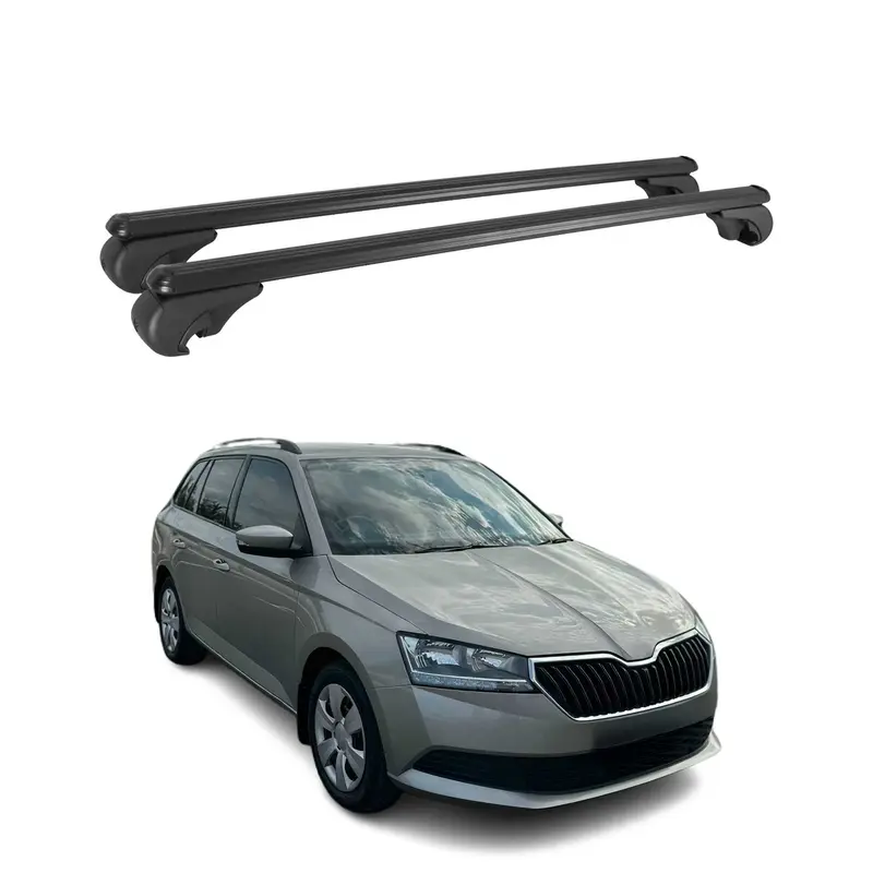 Barres de toit Transversales pour Skoda Fabia III Break 2014-2021 Aluminium Noir