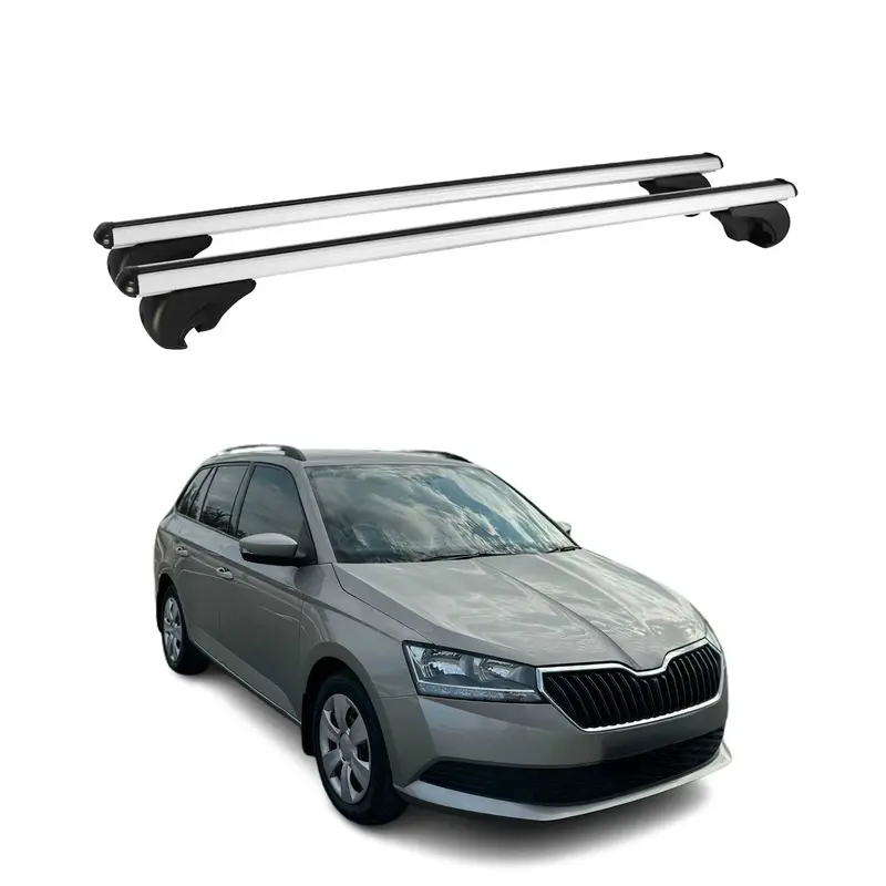 Barres de toit Transversales pour Skoda Fabia III Break 2014-21 Aluminium Argent