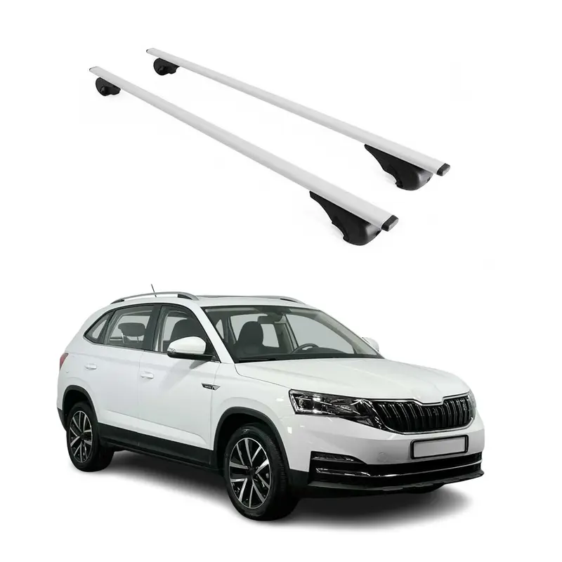 Barres de toit Transversales pour Skoda Kamiq 2019-2026 Acier Argent