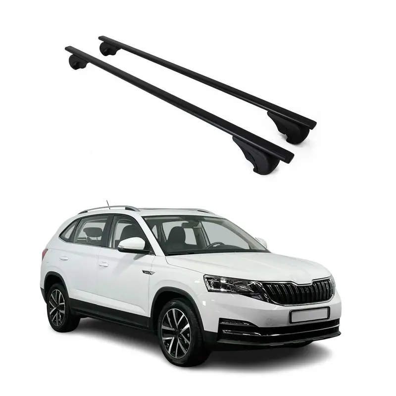 Barres de toit Transversales pour Skoda Kamiq 2019-2026 Acier Noir