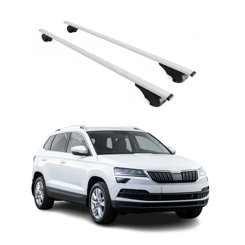 Barres de toit Transversales pour Skoda Karoq 2017-2026 Acier Argent