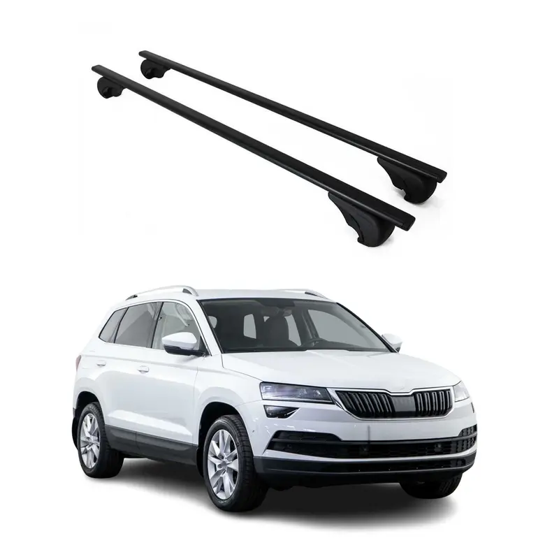 Barres de toit Transversales pour Skoda Karoq 2017-2026 Acier Noir