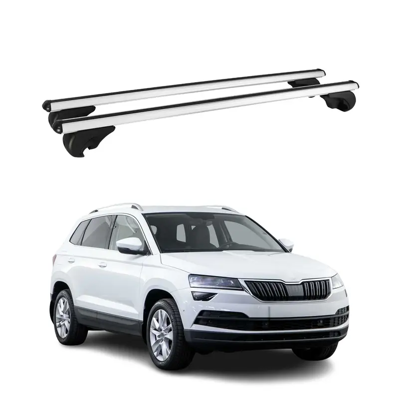 Barres de toit Transversales pour Skoda Karoq 2017-2026 Aluminium Argent