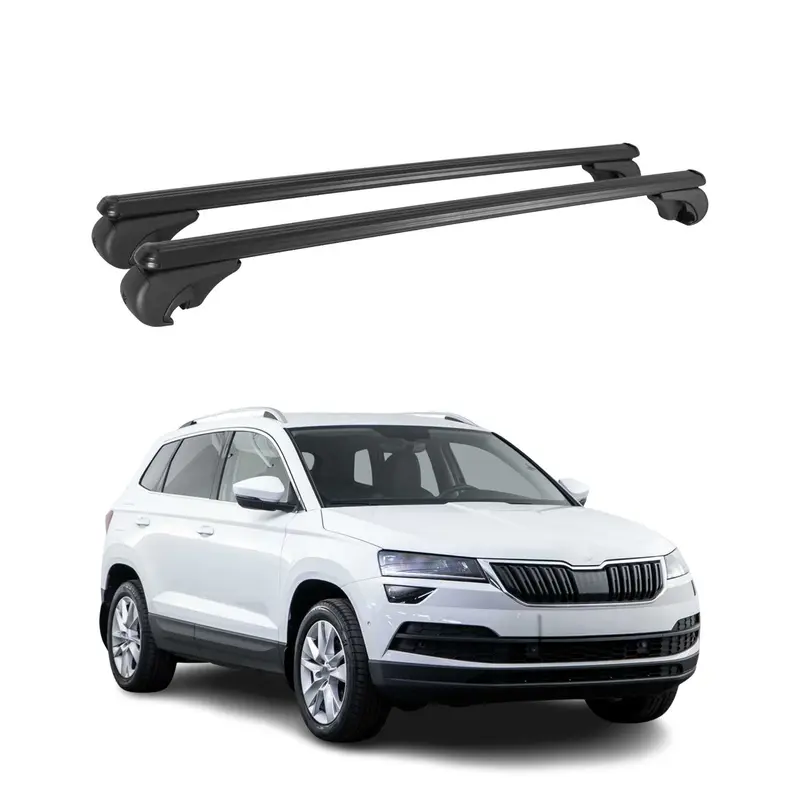 Barres de toit Transversales pour Skoda Karoq 2017-2026 Aluminium Noir
