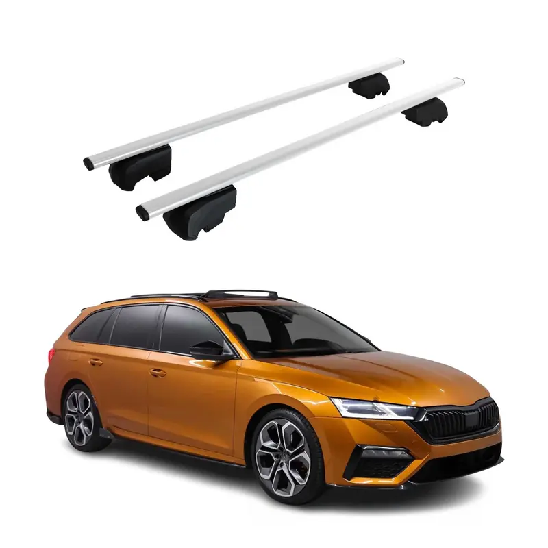 Barres de toit Transversales pour Skoda Octavia 2019-2023 Acier Argent ABE