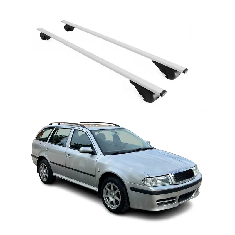 Barres de toit Transversales pour Skoda Octavia Break 1998-2004 Acier Argent
