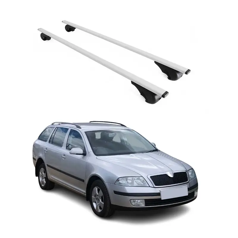 Barres de toit Transversales pour Skoda Octavia Break 2004-2012 Acier Argent