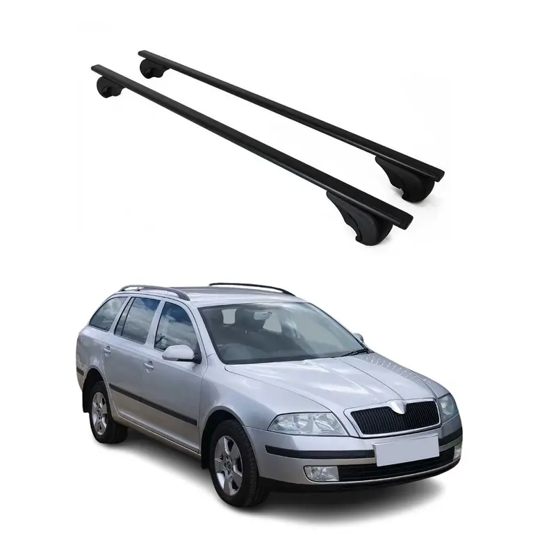 Barres de toit Transversales pour Skoda Octavia Break 2004-2012 Acier Noir