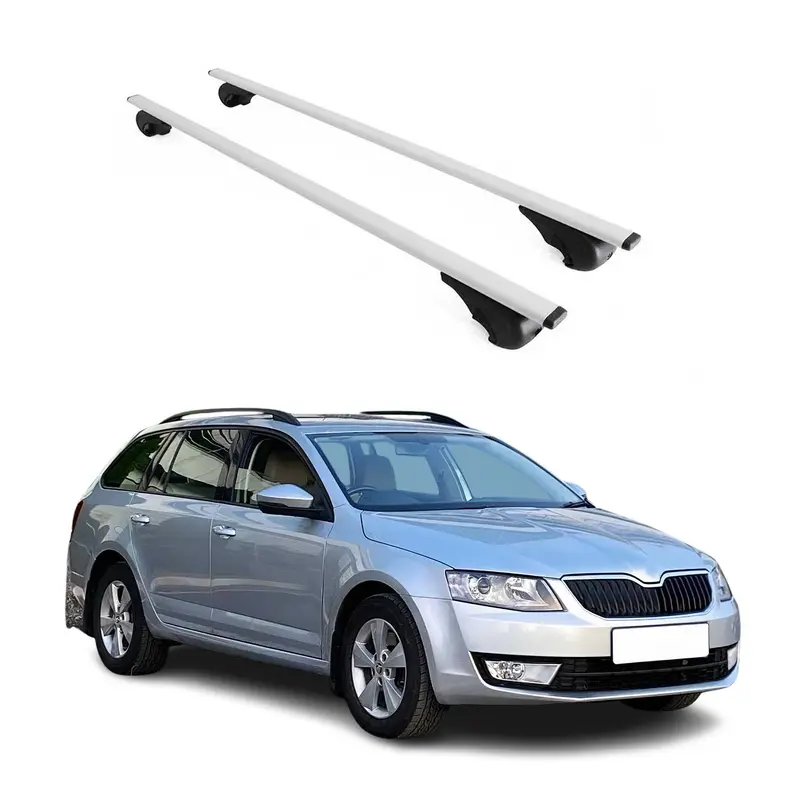 Barres de toit Transversales pour Skoda Octavia Break 2012-2019 Acier Argent