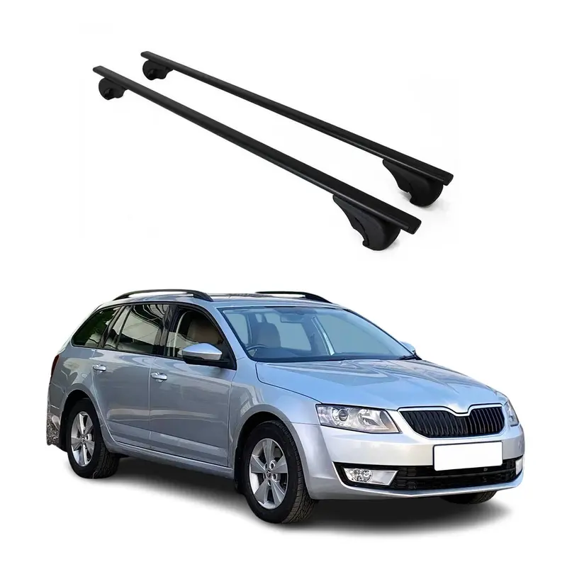 Barres de toit Transversales pour Skoda Octavia Break 2012-2019 Acier Noir