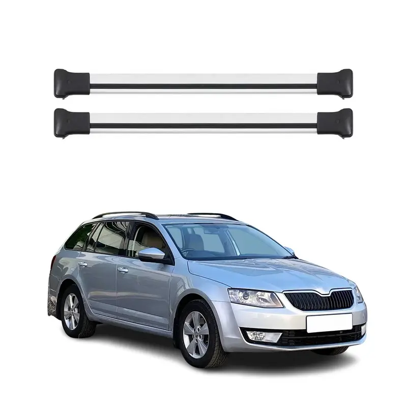 Barres de toit transversales pour Skoda Octavia mk3 Break 2013-2019 Alu Gris 2x