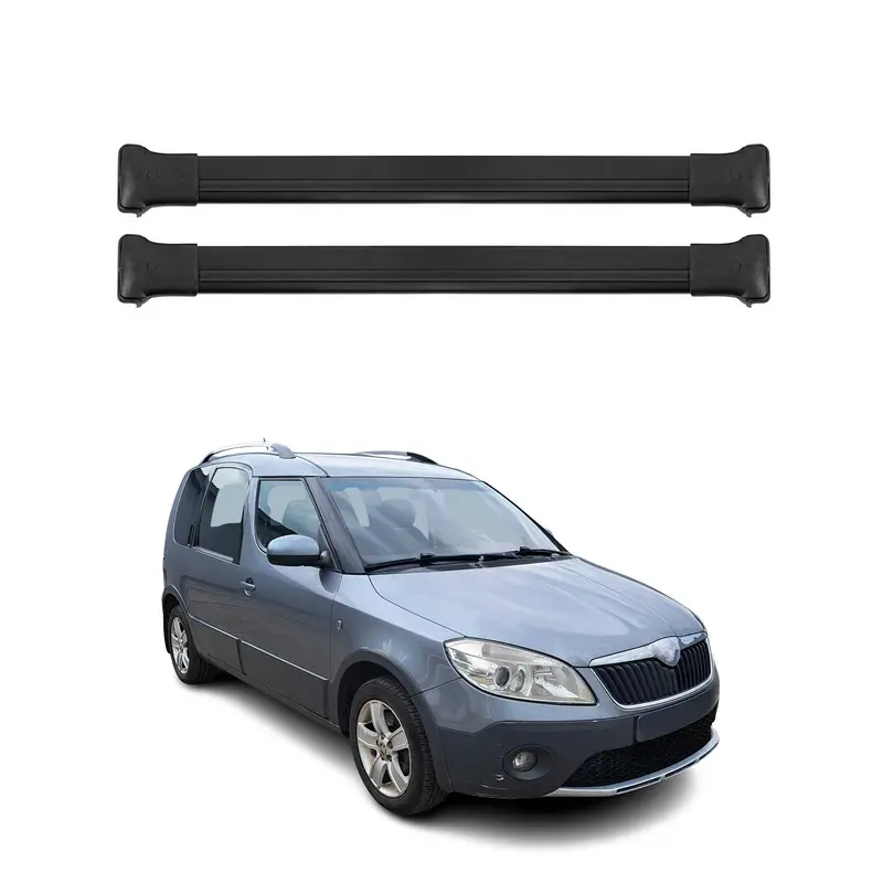 Barres de toit transversales pour Skoda Roomster 2007 - 2010 Aluminium Noir