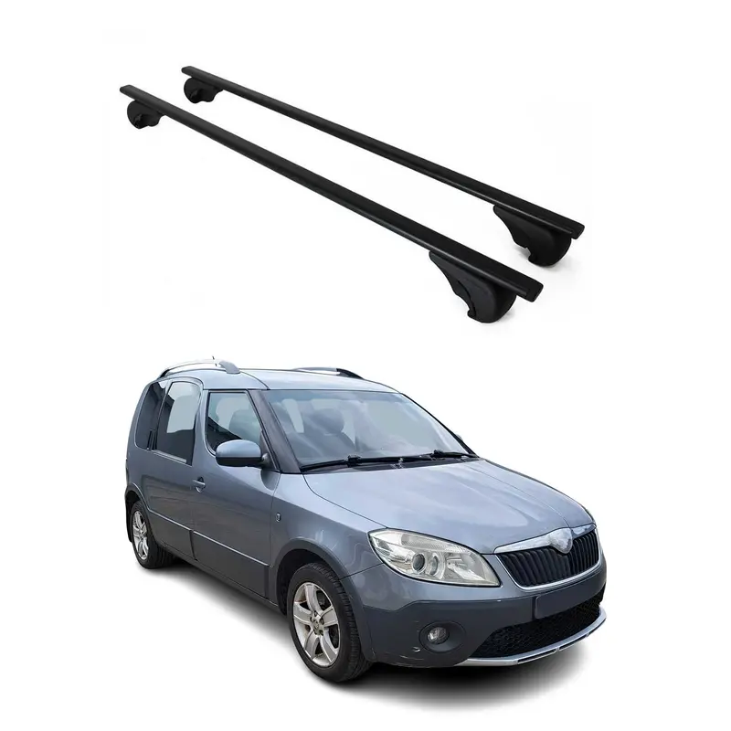 Barres de toit Transversales pour Skoda Roomster Praktik 2006-2015 Acier Noir