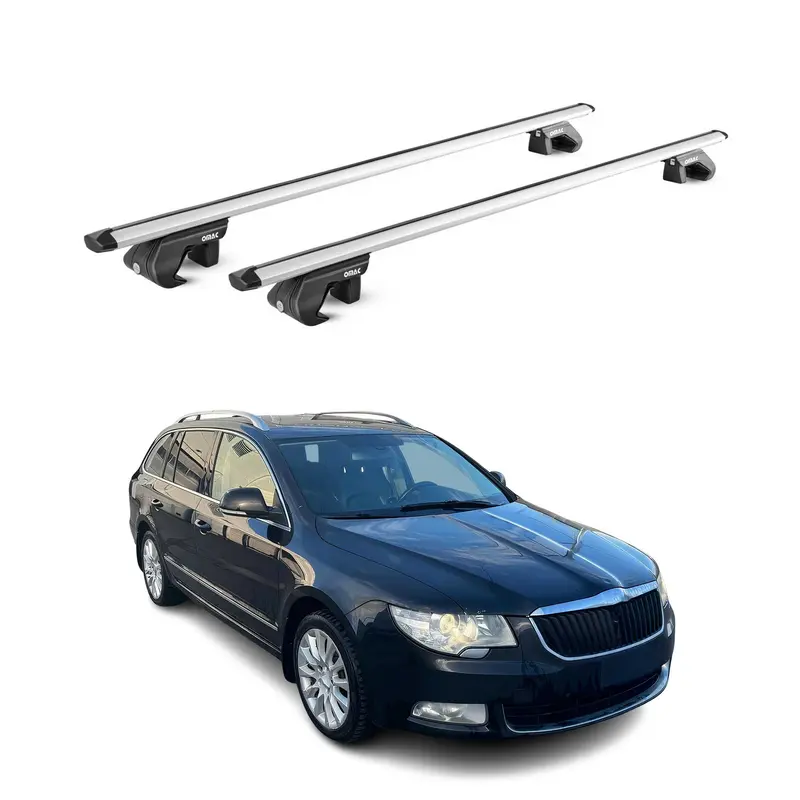 Barres de toit transversales pour Skoda Superb Break 3T 3V 10-24 Alu Gris ABE